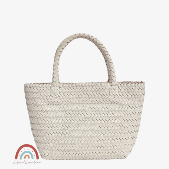 New! Madewell Handwoven Mini Tote Woven Leather Bag in Alabaster - Picture 6 of 16